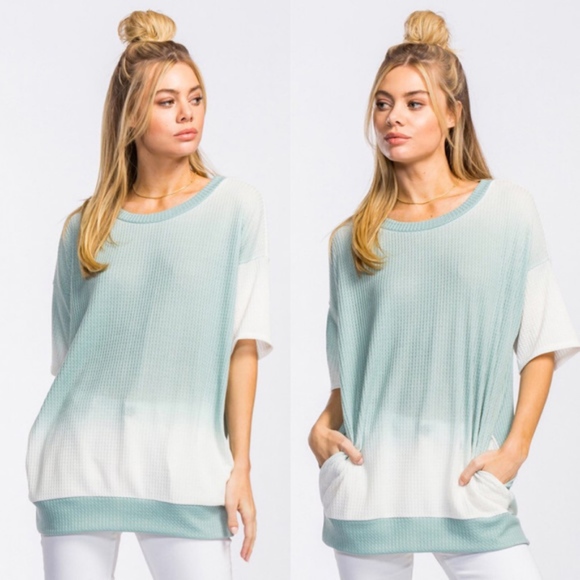 Bellanblue Tops - Ombre Pocket Top - SAGE